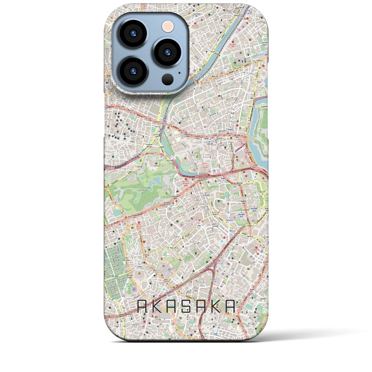 【赤坂】地図柄iPhoneケース（バックカバータイプ・ナチュラル）iPhone 13 Pro Max 用