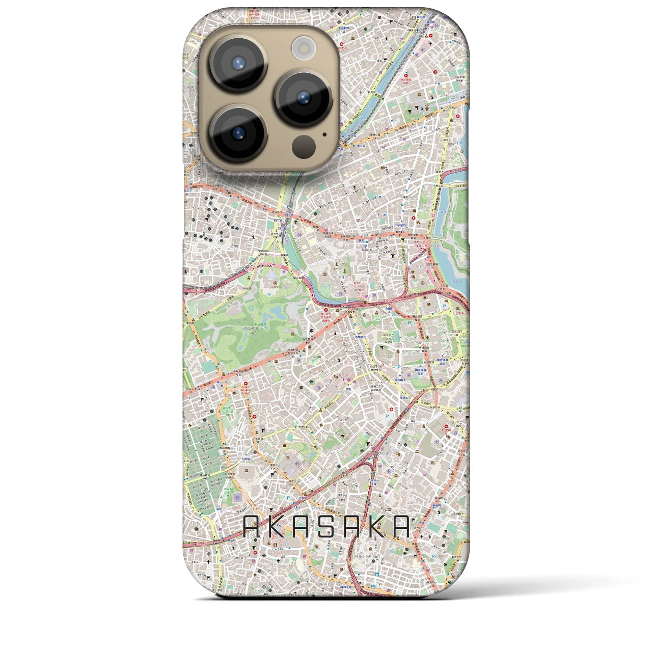 【赤坂】地図柄iPhoneケース（バックカバータイプ・ナチュラル）iPhone 14 Pro Max 用