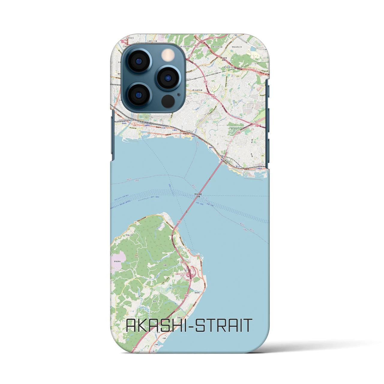 【明石海峡】地図柄iPhoneケース（バックカバータイプ・ナチュラル）iPhone 12 / 12 Pro 用