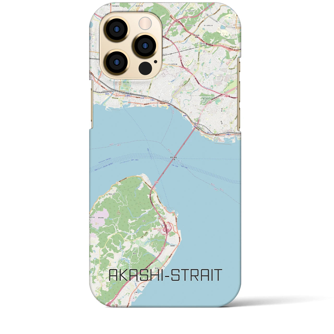 【明石海峡】地図柄iPhoneケース（バックカバータイプ・ナチュラル）iPhone 12 Pro Max 用