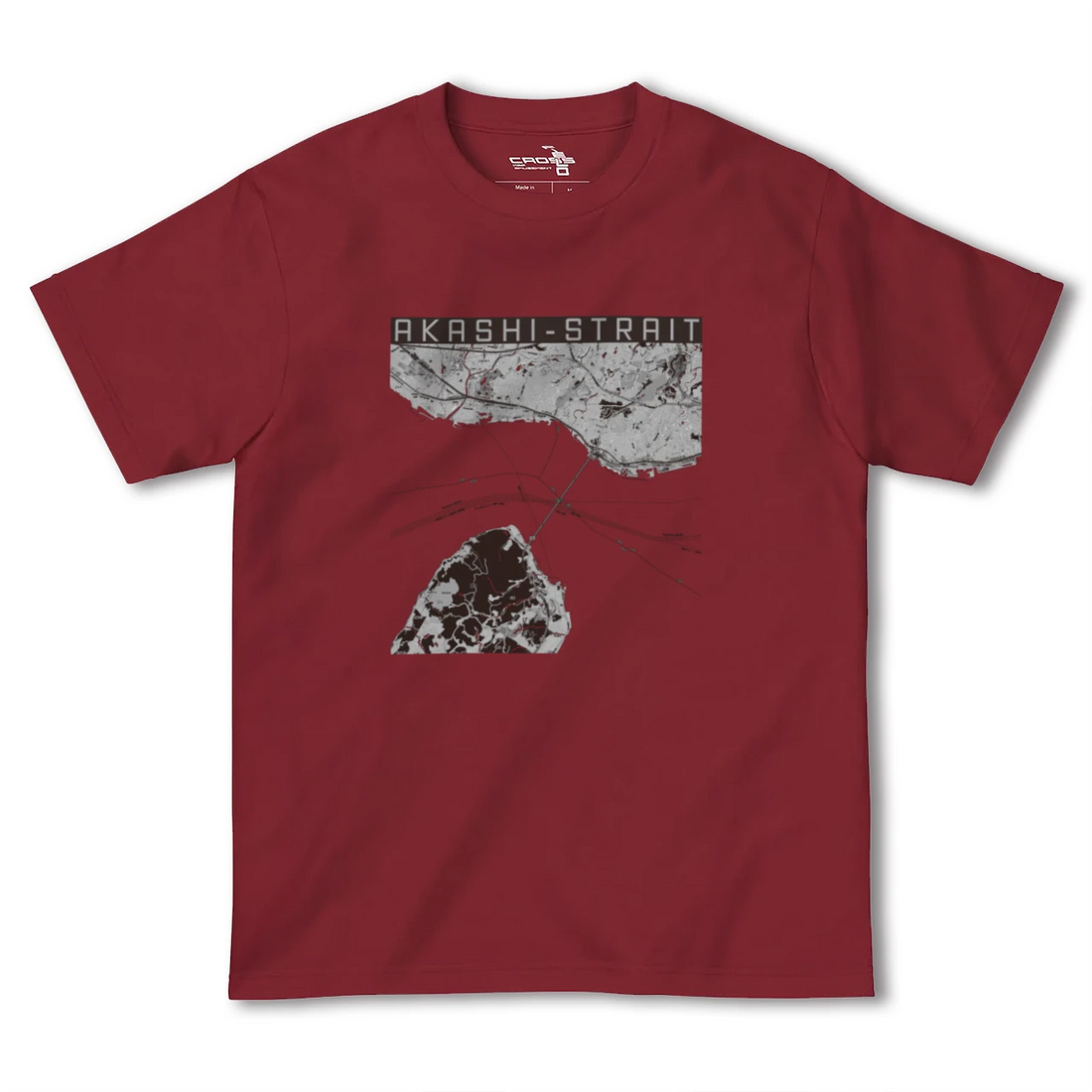 【明石海峡(兵庫県)】地図柄ヘビーウェイトTシャツ
