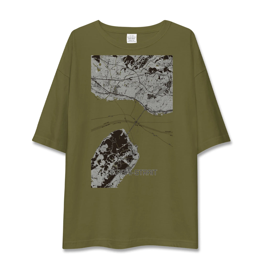 【明石海峡(兵庫県)】地図柄ビッグシルエットTシャツ