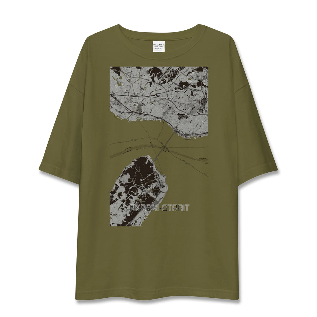 【明石海峡（兵庫県）】地図柄ビッグシルエットTシャツ
