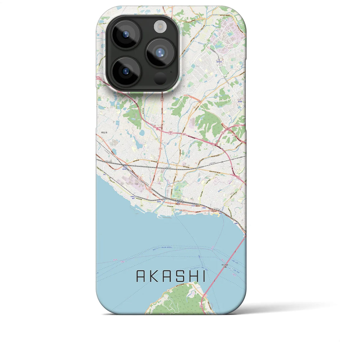 【明石】地図柄iPhoneケース（バックカバータイプ・ナチュラル）iPhone 15 Pro Max 用