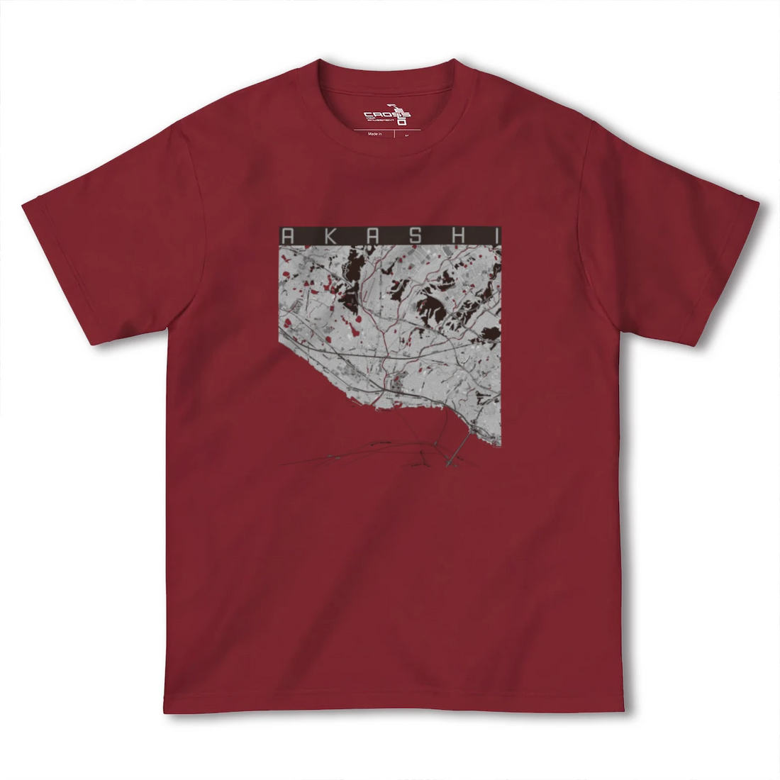 【明石(兵庫県)】地図柄ヘビーウェイトTシャツ