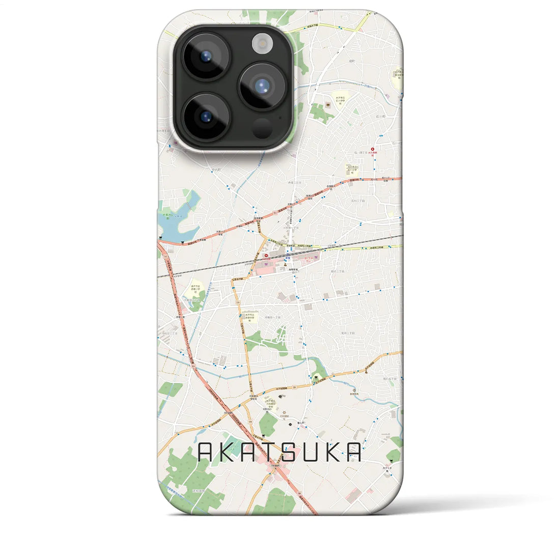 【赤塚】地図柄iPhoneケース（バックカバータイプ・ナチュラル）iPhone 15 Pro Max 用