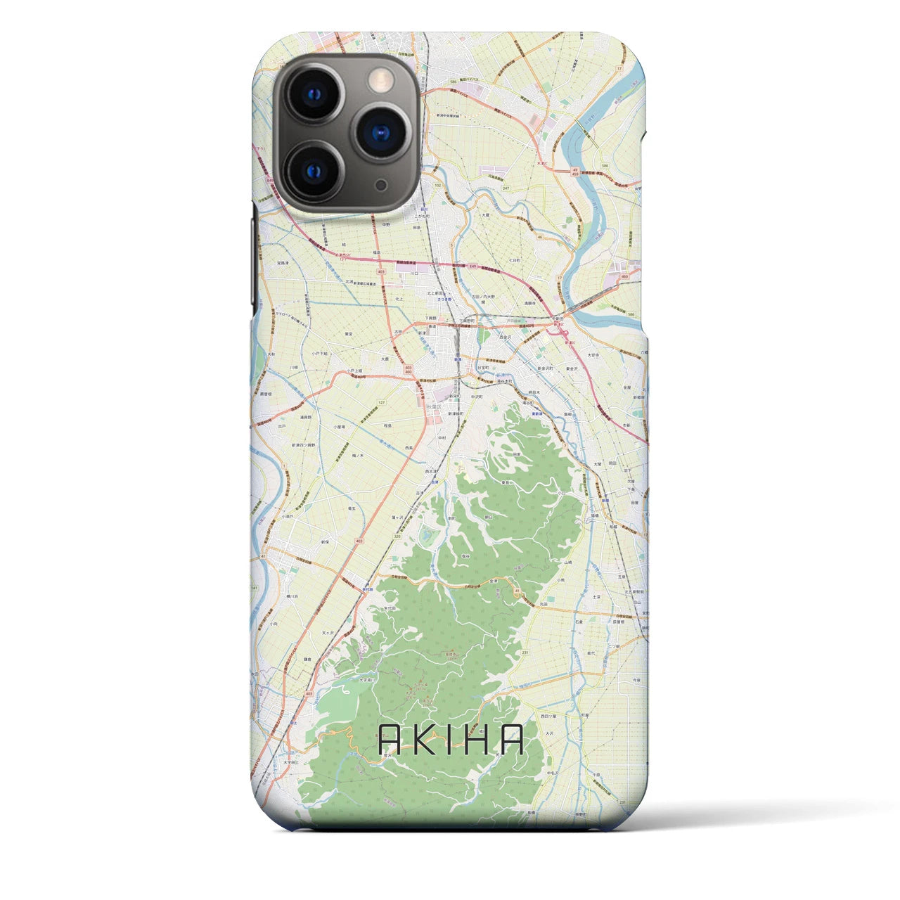 【秋葉】地図柄iPhoneケース（バックカバータイプ・ナチュラル）iPhone 11 Pro Max 用