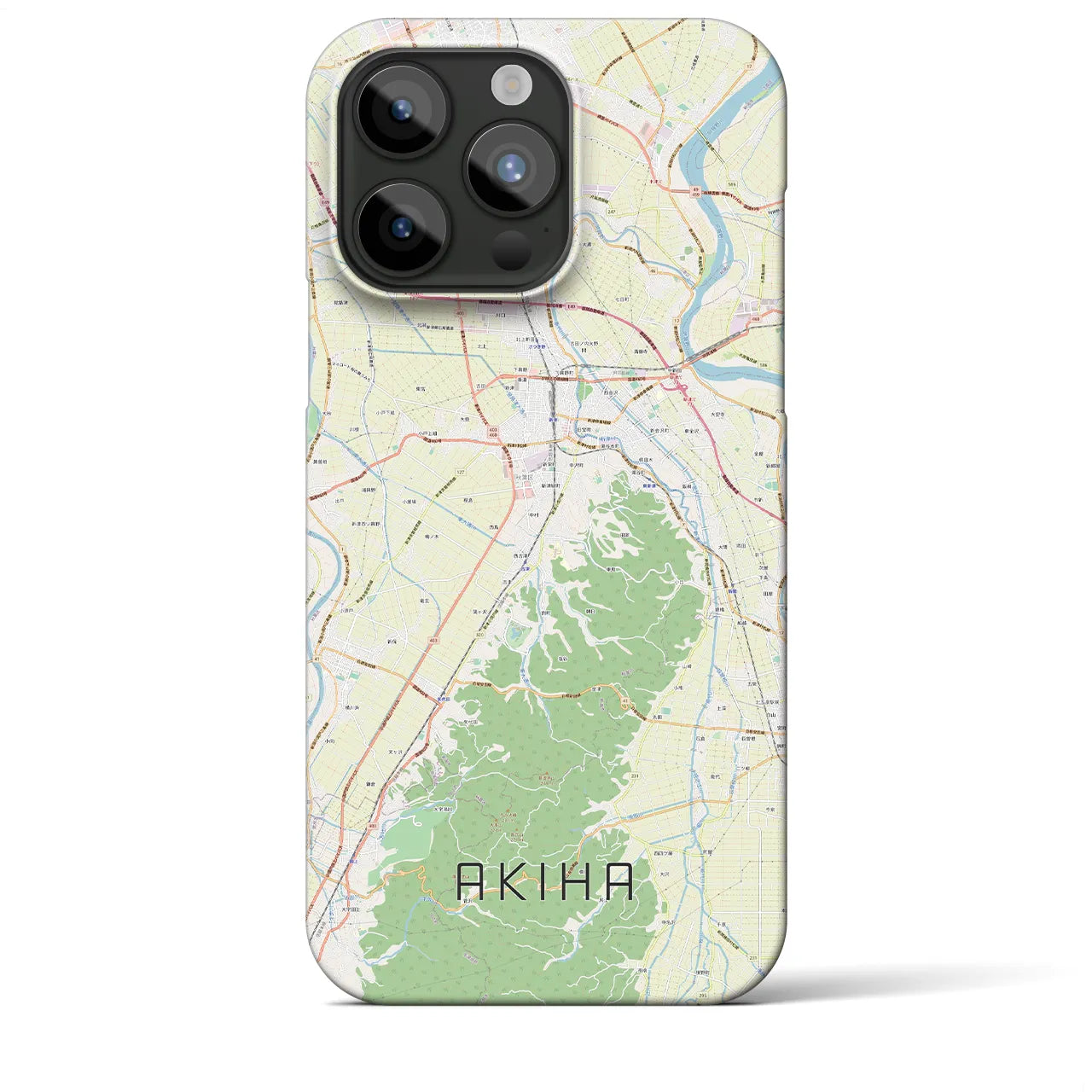 【秋葉】地図柄iPhoneケース（バックカバータイプ・ナチュラル）iPhone 15 Pro Max 用