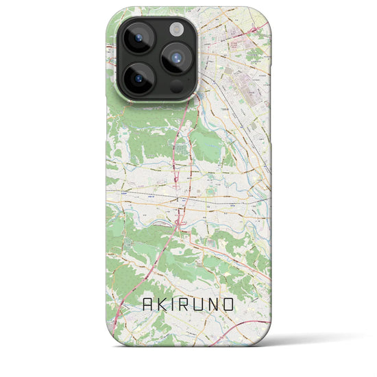 【あきる野】地図柄iPhoneケース（バックカバータイプ・ナチュラル）iPhone 15 Pro Max 用
