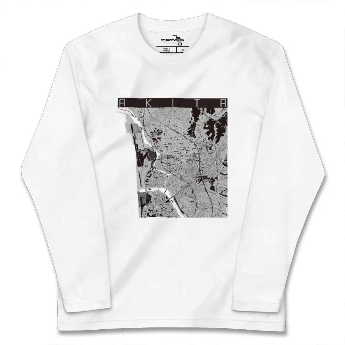 【秋田(秋田県)】地図柄ロングスリーブTシャツ