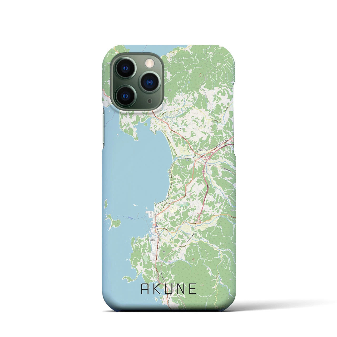 【阿久根】地図柄iPhoneケース（バックカバータイプ・ナチュラル）iPhone 11 Pro 用