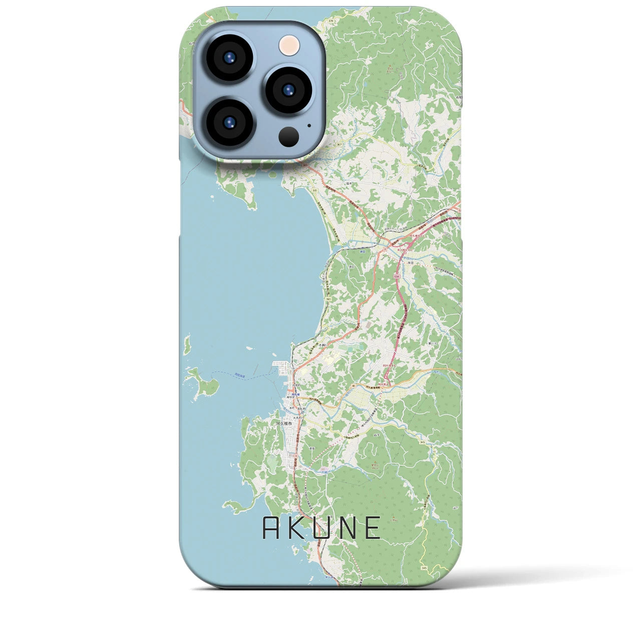 【阿久根】地図柄iPhoneケース（バックカバータイプ・ナチュラル）iPhone 13 Pro Max 用