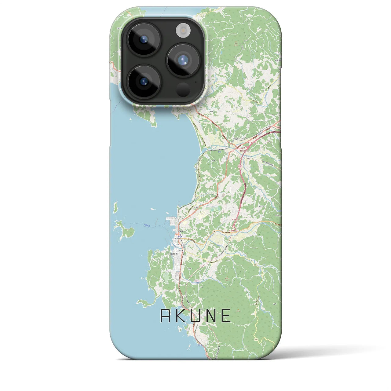 【阿久根】地図柄iPhoneケース（バックカバータイプ・ナチュラル）iPhone 15 Pro Max 用