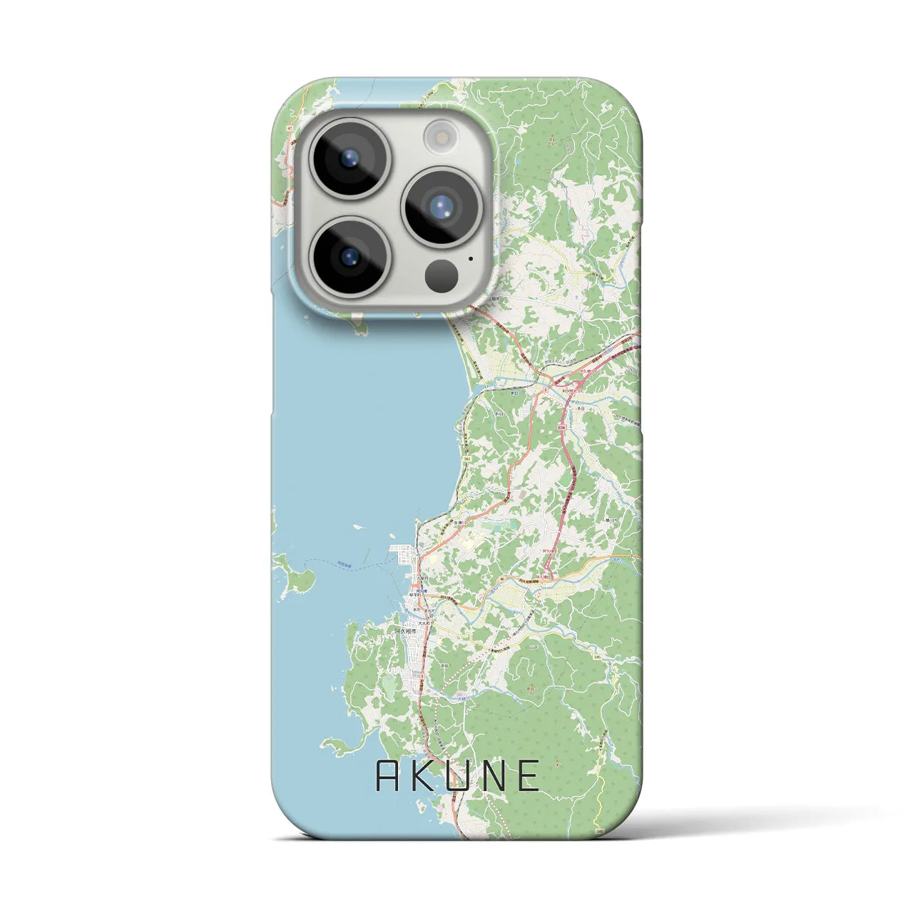 【阿久根】地図柄iPhoneケース（バックカバータイプ・ナチュラル）iPhone 15 Pro 用