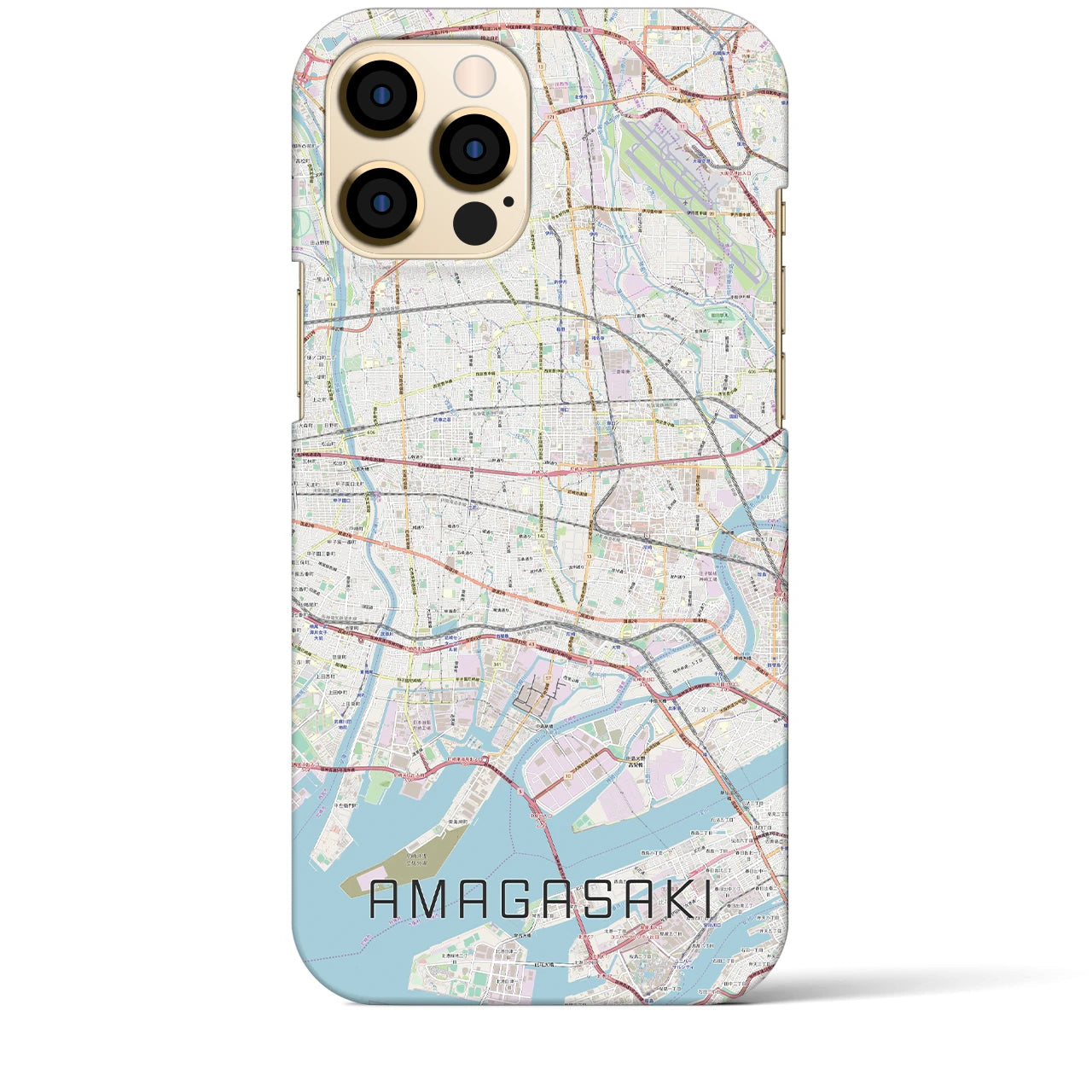 【尼崎】地図柄iPhoneケース（バックカバータイプ・ナチュラル）iPhone 12 Pro Max 用