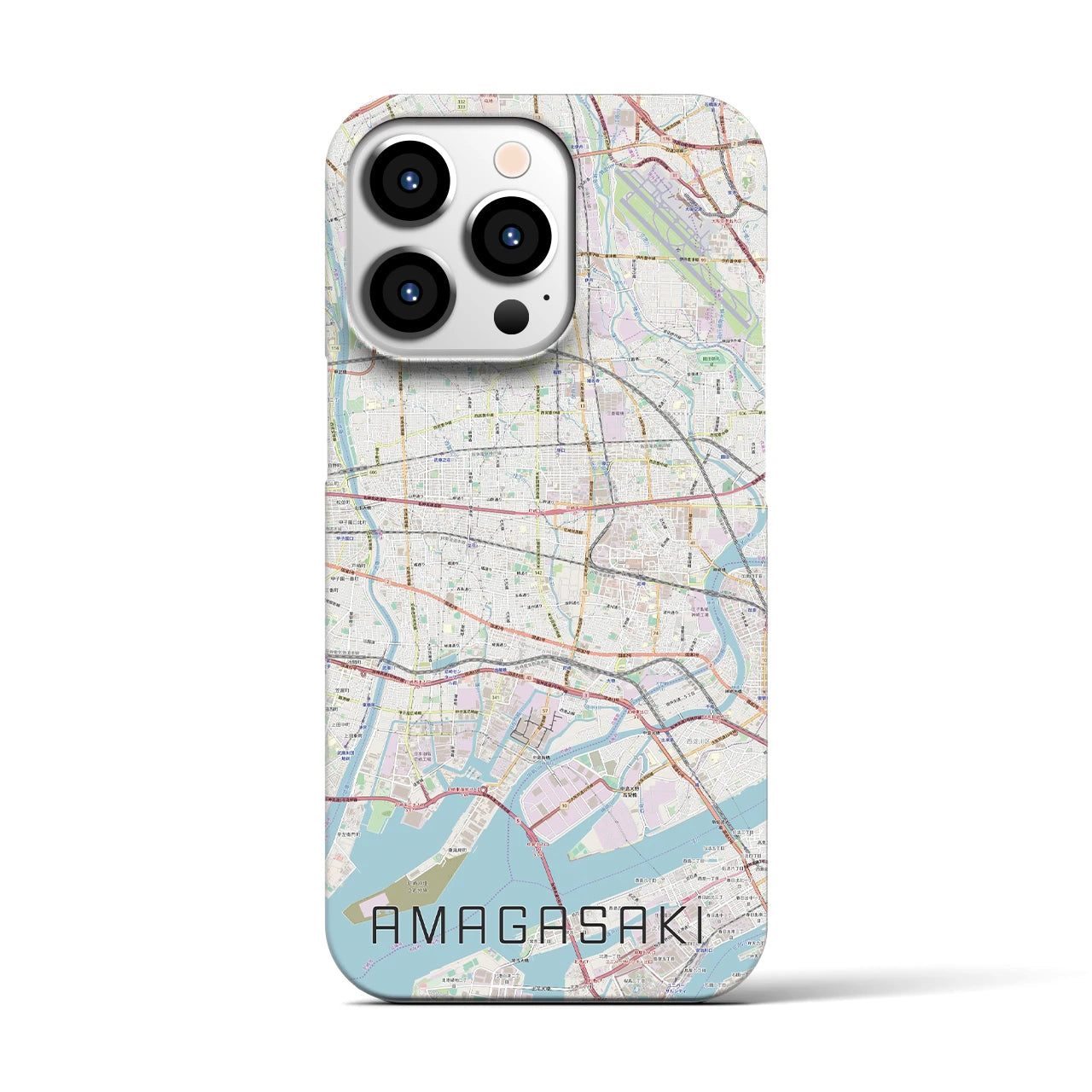 【尼崎】地図柄iPhoneケース（バックカバータイプ・ナチュラル）iPhone 13 Pro 用