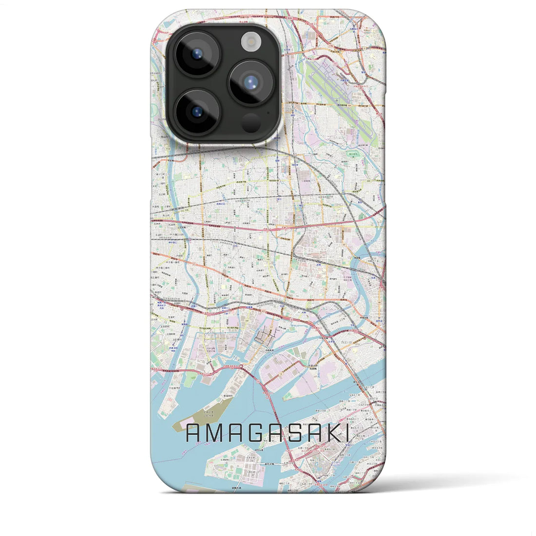 【尼崎】地図柄iPhoneケース（バックカバータイプ・ナチュラル）iPhone 15 Pro Max 用