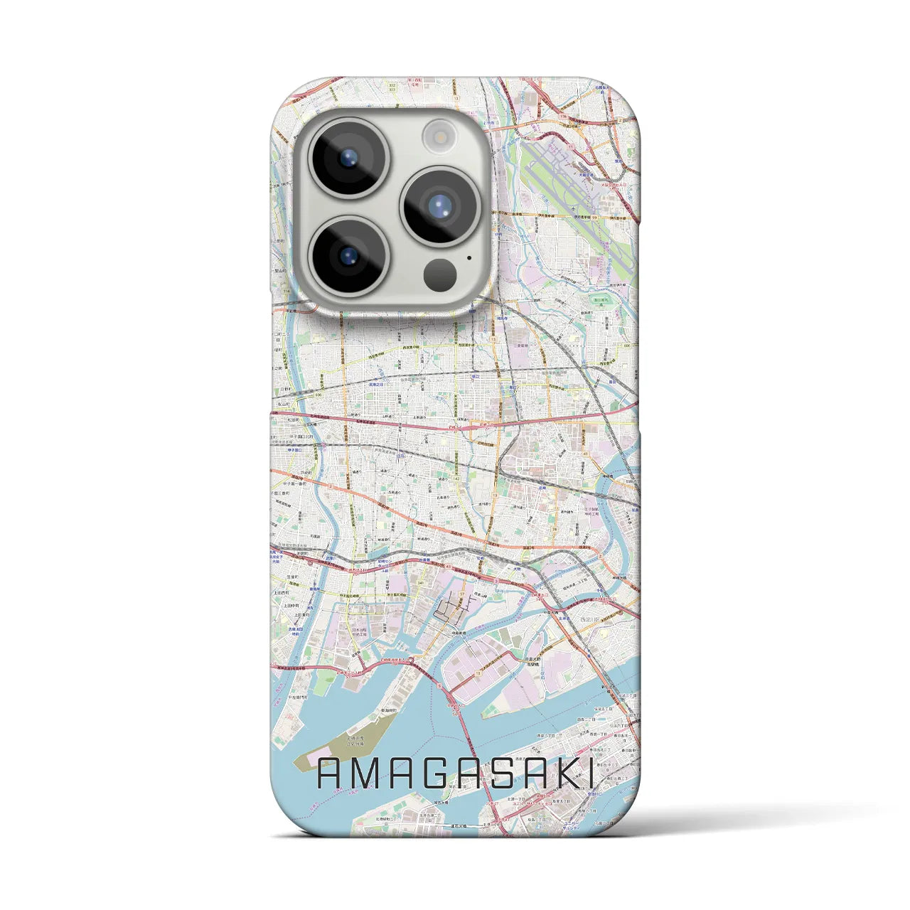 【尼崎】地図柄iPhoneケース（バックカバータイプ・ナチュラル）iPhone 15 Pro 用