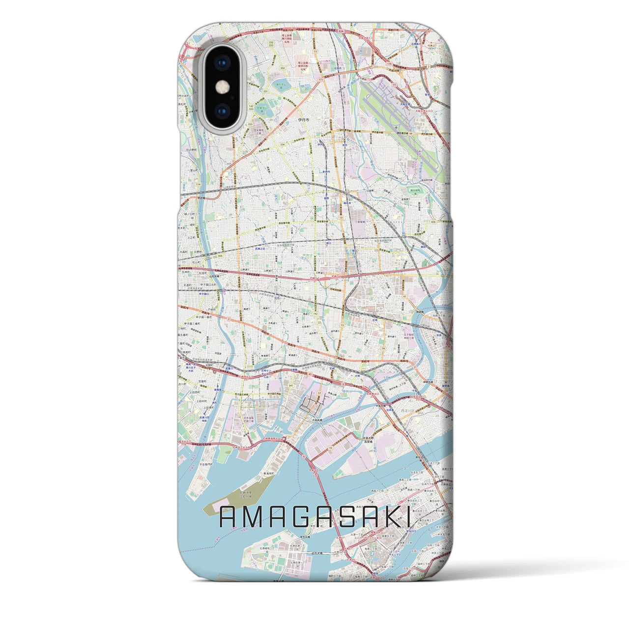 【尼崎】地図柄iPhoneケース（バックカバータイプ・ナチュラル）iPhone XS Max 用