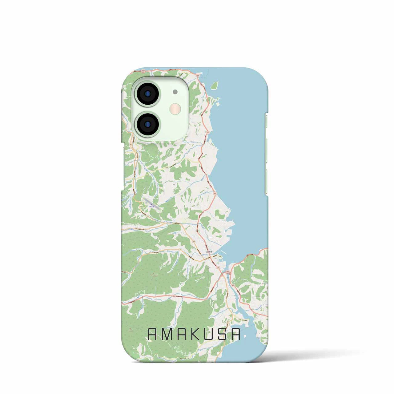 【天草】地図柄iPhoneケース（バックカバータイプ・ナチュラル）iPhone 12 mini 用