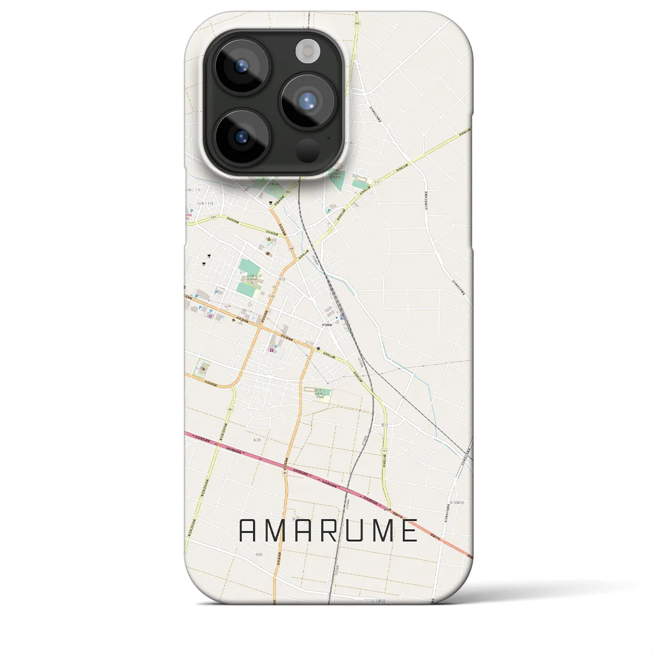 【余目】地図柄iPhoneケース（バックカバータイプ・ナチュラル）iPhone 15 Pro Max 用