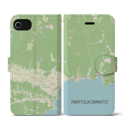 【天津小湊（千葉県）】地図柄iPhoneケース（手帳タイプ）ナチュラル・iPhone SE（第3 / 第2世代） / 8 / 7 / 6s / 6 用