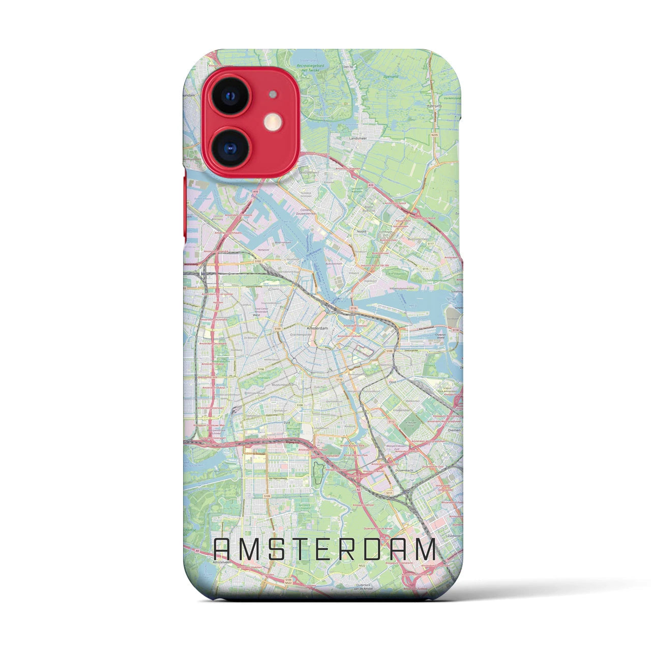 【アムステルダム】地図柄iPhoneケース（バックカバータイプ・ナチュラル）iPhone 11 用