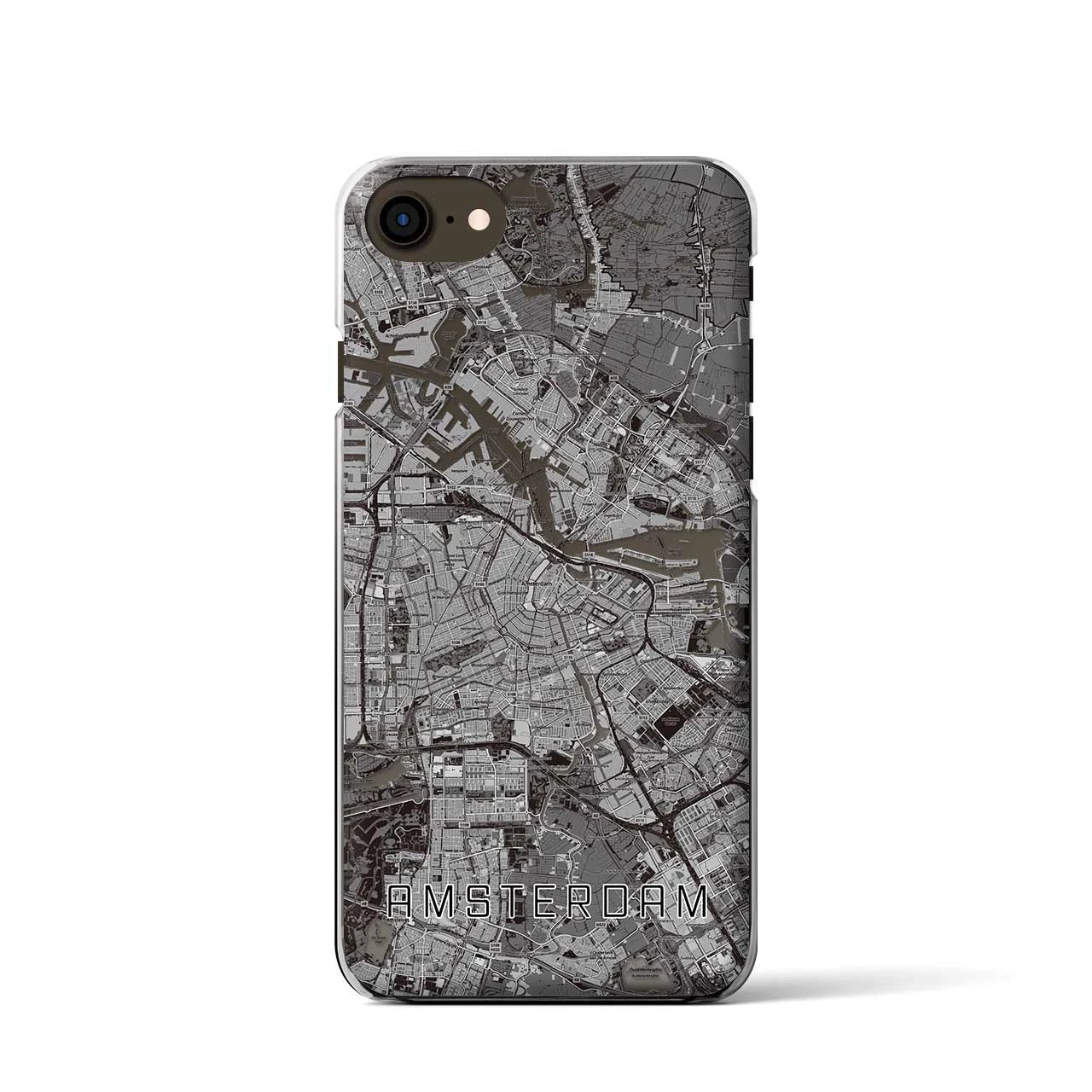 【アムステルダム】地図柄iPhoneケース（クリアタイプ・モノトーン）iPhone SE（第3 / 第2世代） / 8 / 7 / 6s / 6 用