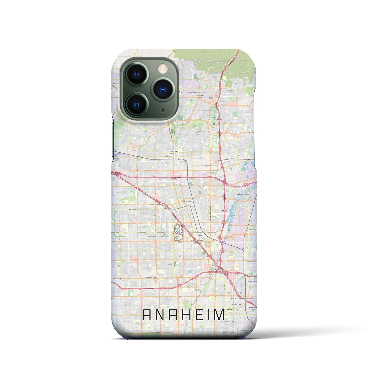 【アナハイム】地図柄iPhoneケース（バックカバータイプ・ナチュラル）iPhone 11 Pro 用