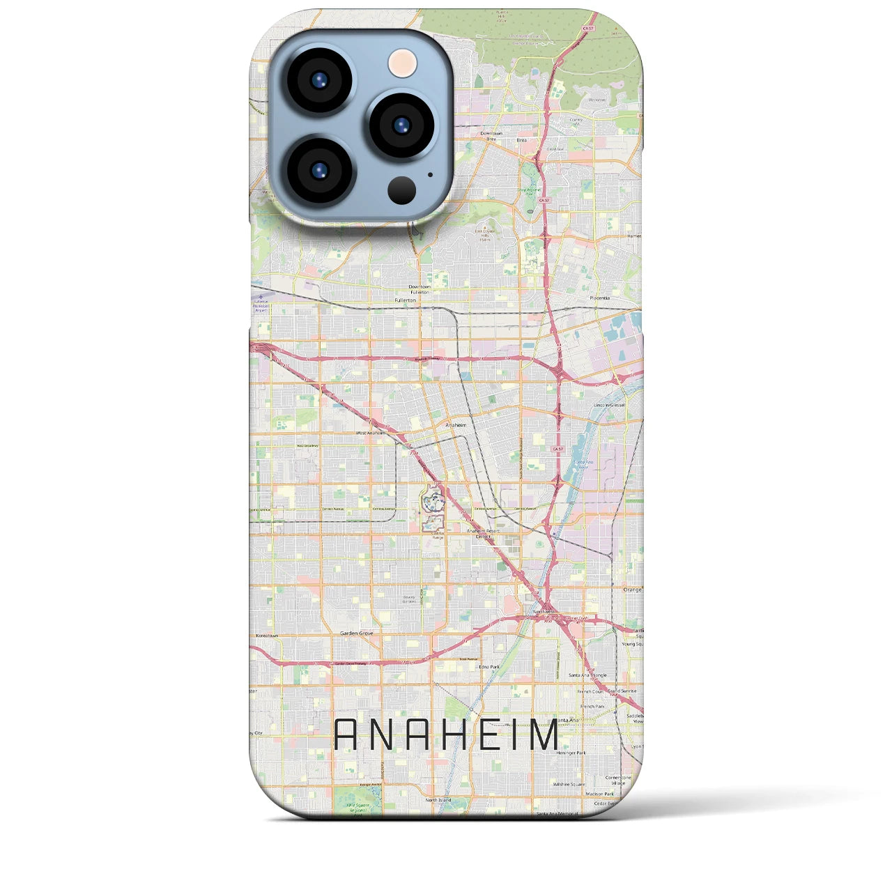 【アナハイム】地図柄iPhoneケース（バックカバータイプ・ナチュラル）iPhone 13 Pro Max 用