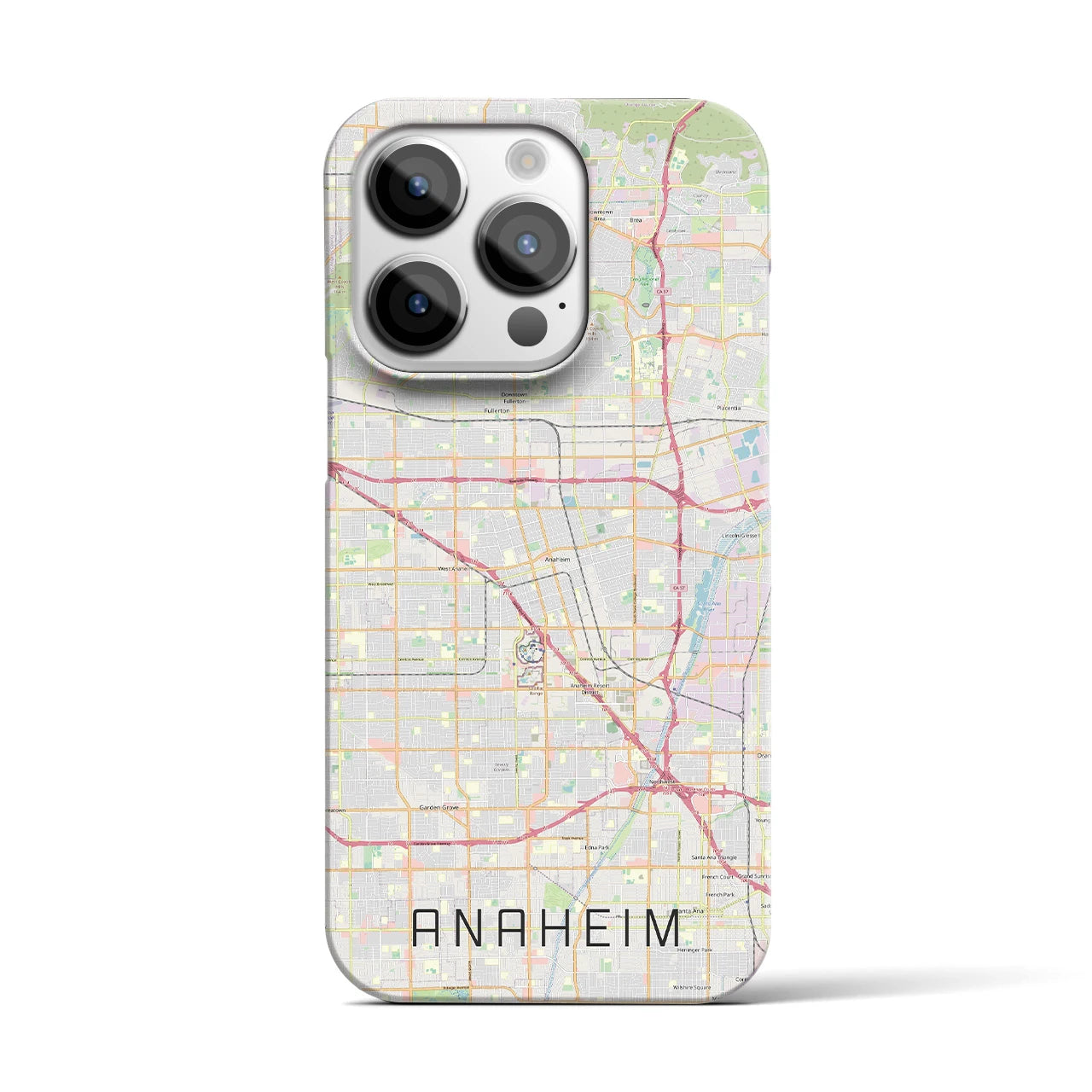 【アナハイム】地図柄iPhoneケース（バックカバータイプ・ナチュラル）iPhone 14 Pro 用