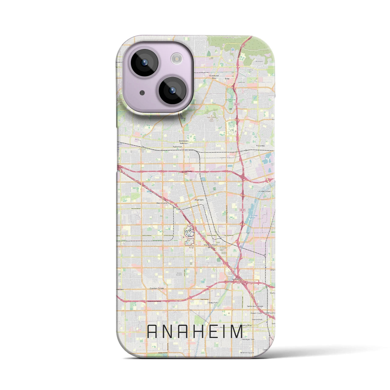 【アナハイム】地図柄iPhoneケース（バックカバータイプ・ナチュラル）iPhone 14 用