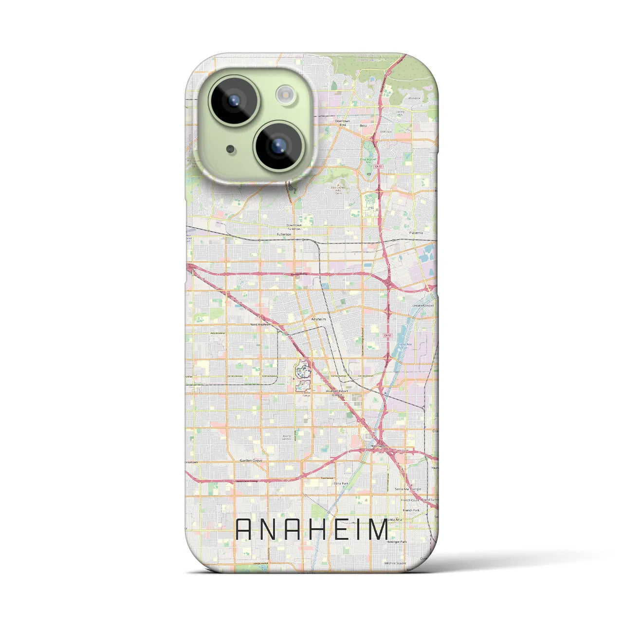 【アナハイム】地図柄iPhoneケース（バックカバータイプ・ナチュラル）iPhone 15 用