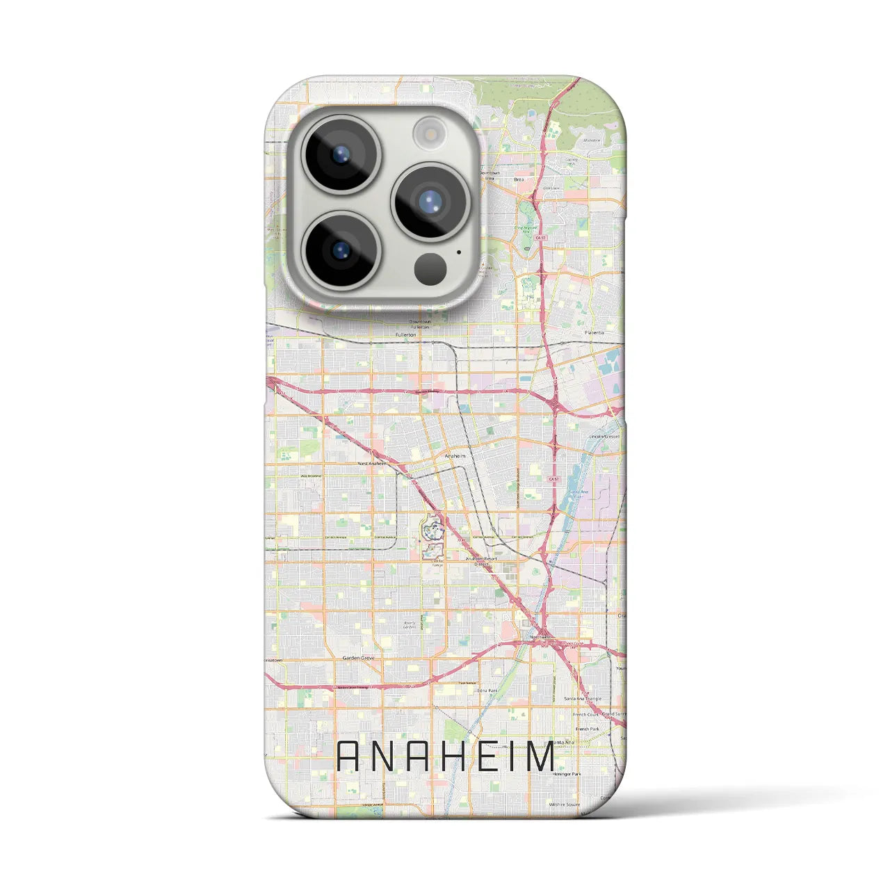 【アナハイム】地図柄iPhoneケース（バックカバータイプ・ナチュラル）iPhone 15 Pro 用