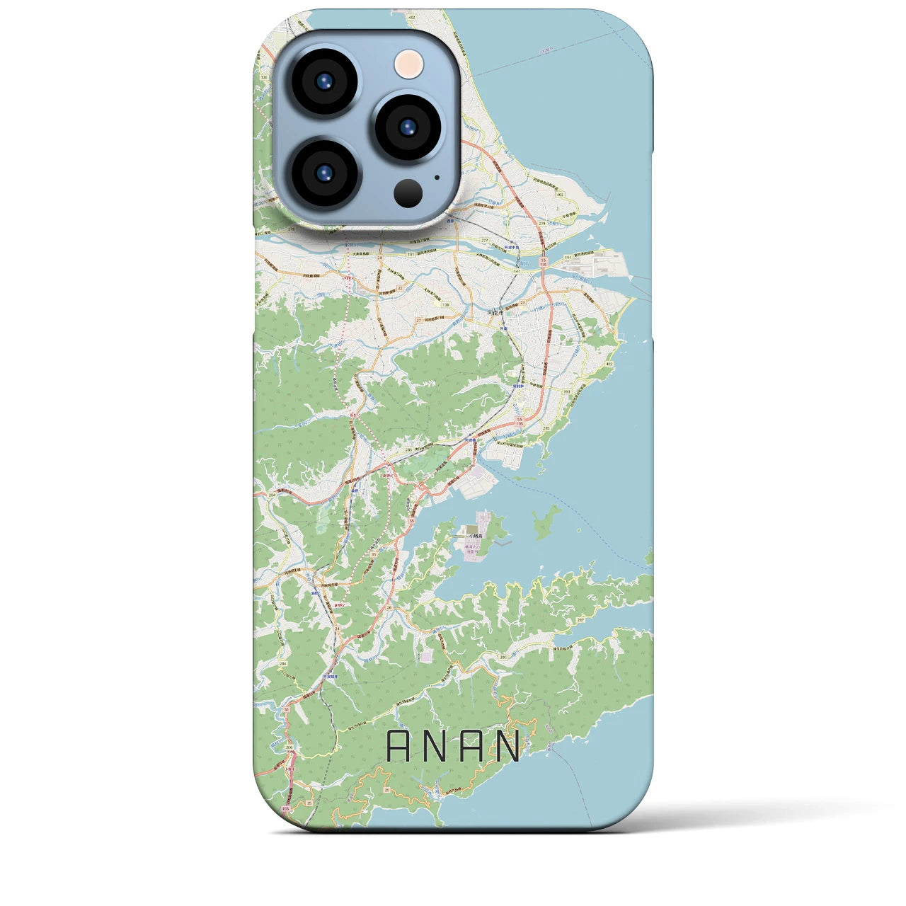 【阿南】地図柄iPhoneケース（バックカバータイプ・ナチュラル）iPhone 13 Pro Max 用
