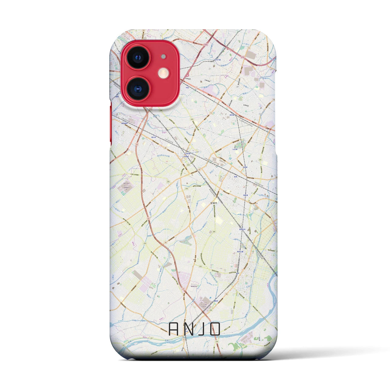 【安城】地図柄iPhoneケース（バックカバータイプ・ナチュラル）iPhone 11 用