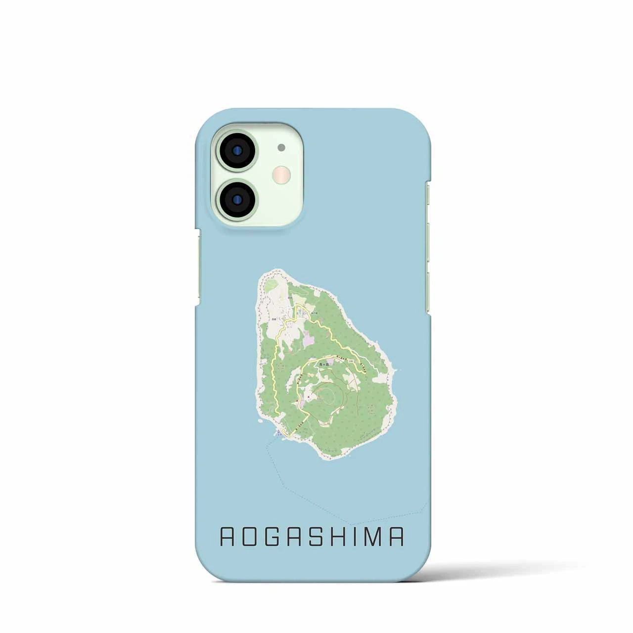 【青ヶ島】地図柄iPhoneケース（バックカバータイプ・ナチュラル）iPhone 12 mini 用