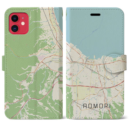 【青森2（青森県）】地図柄iPhoneケース（手帳タイプ）ナチュラル・iPhone 11 用
