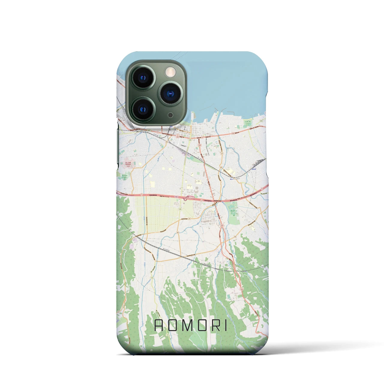 【青森】地図柄iPhoneケース（バックカバータイプ・ナチュラル）iPhone 11 Pro 用