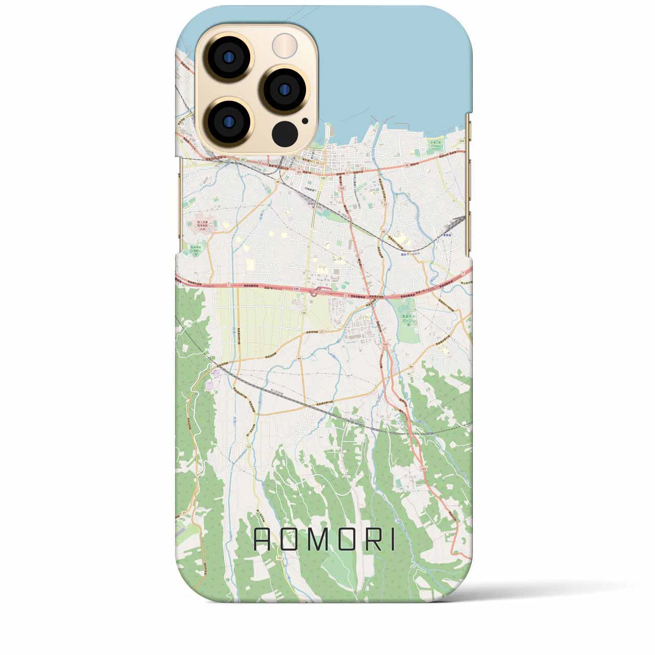 【青森】地図柄iPhoneケース（バックカバータイプ・ナチュラル）iPhone 12 Pro Max 用