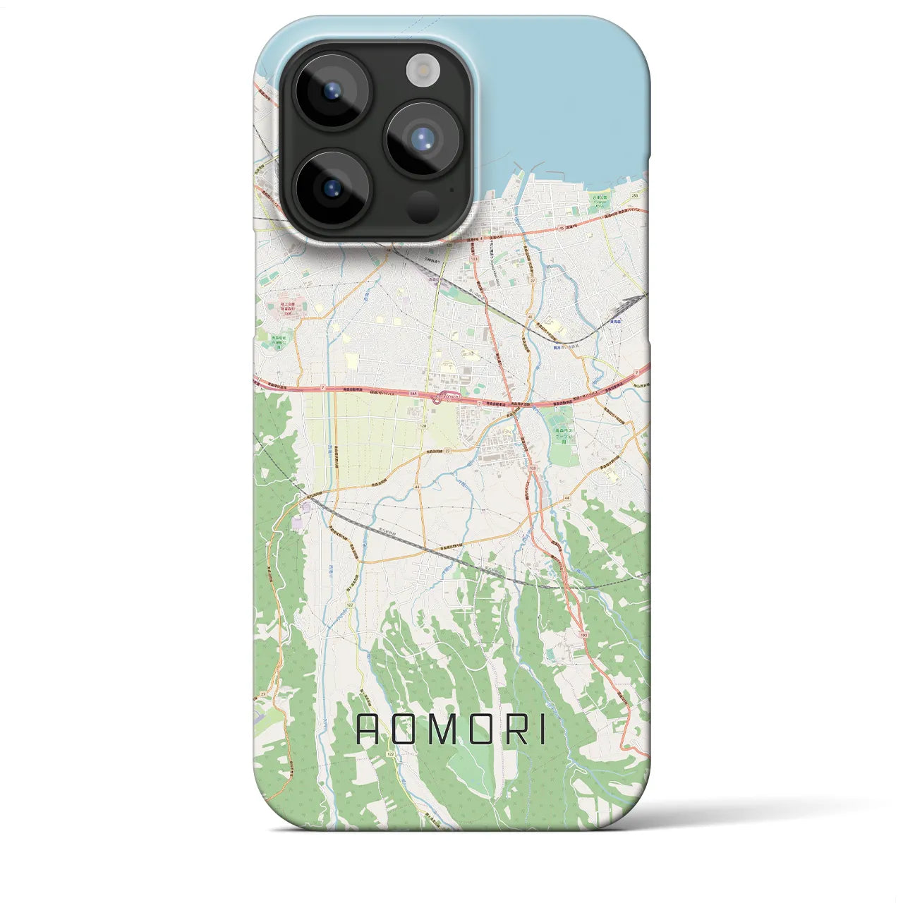 【青森】地図柄iPhoneケース（バックカバータイプ・ナチュラル）iPhone 15 Pro Max 用