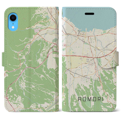 【青森（青森県）】地図柄iPhoneケース（手帳タイプ）ナチュラル・iPhone XR 用