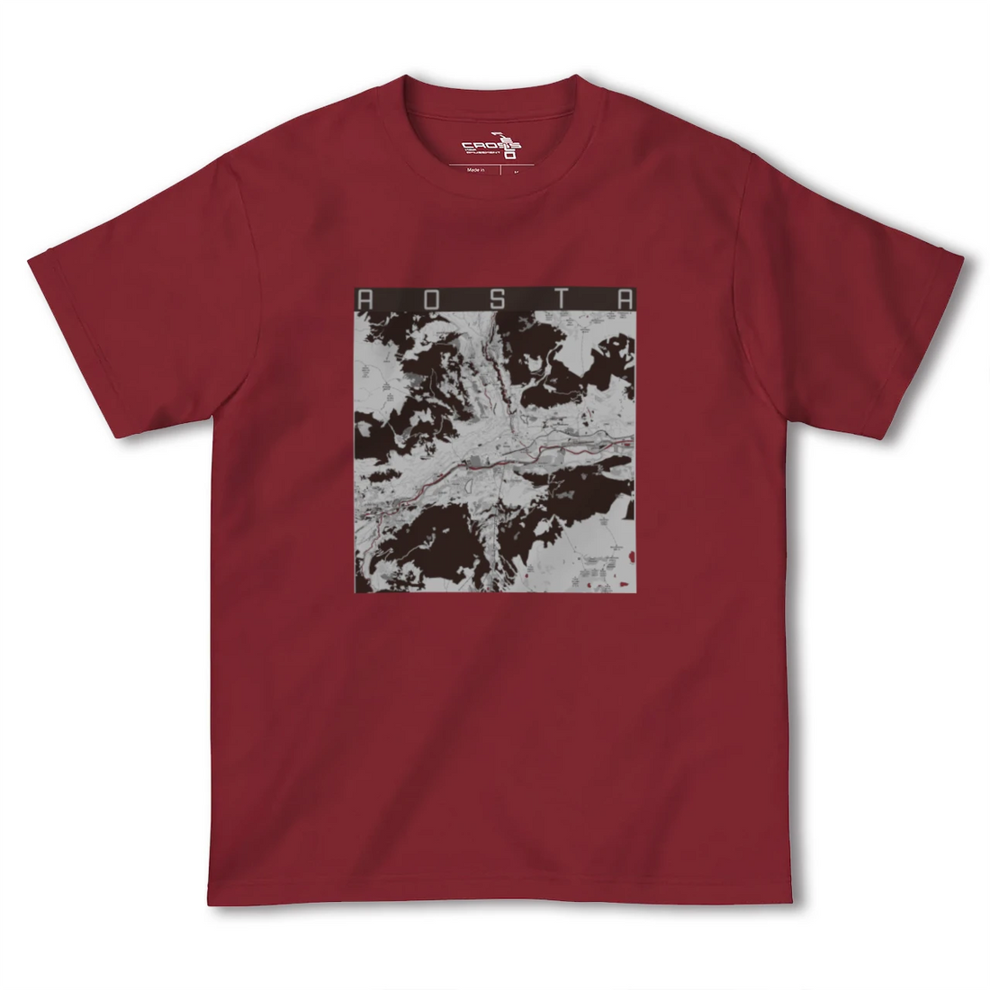 【アオスタ(イタリア)】地図柄ヘビーウェイトTシャツ