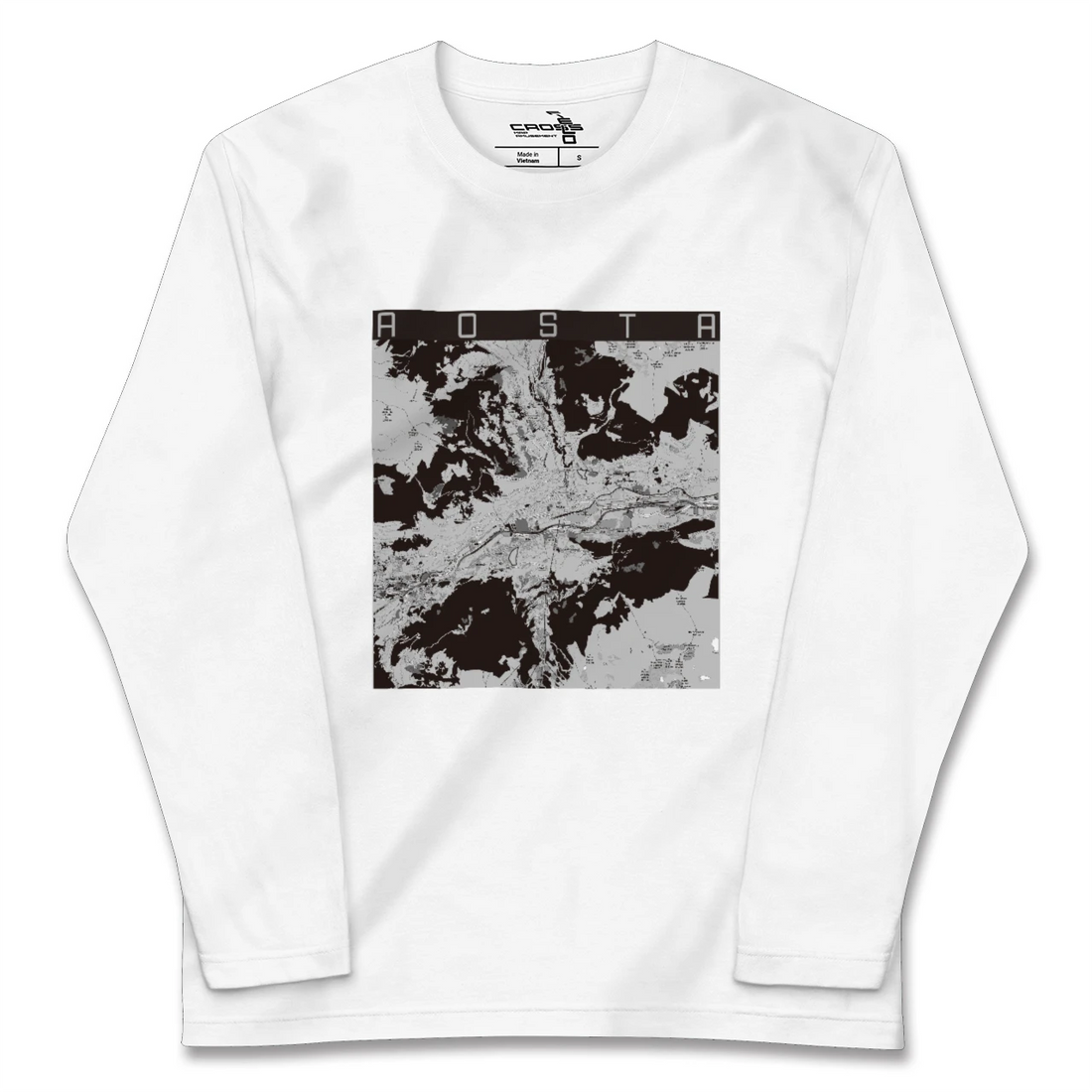 【アオスタ(イタリア)】地図柄ロングスリーブTシャツ