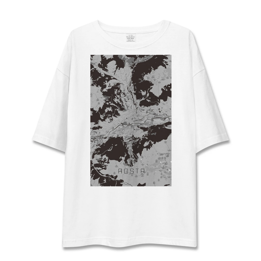 【アオスタ(イタリア)】地図柄ビッグシルエットTシャツ
