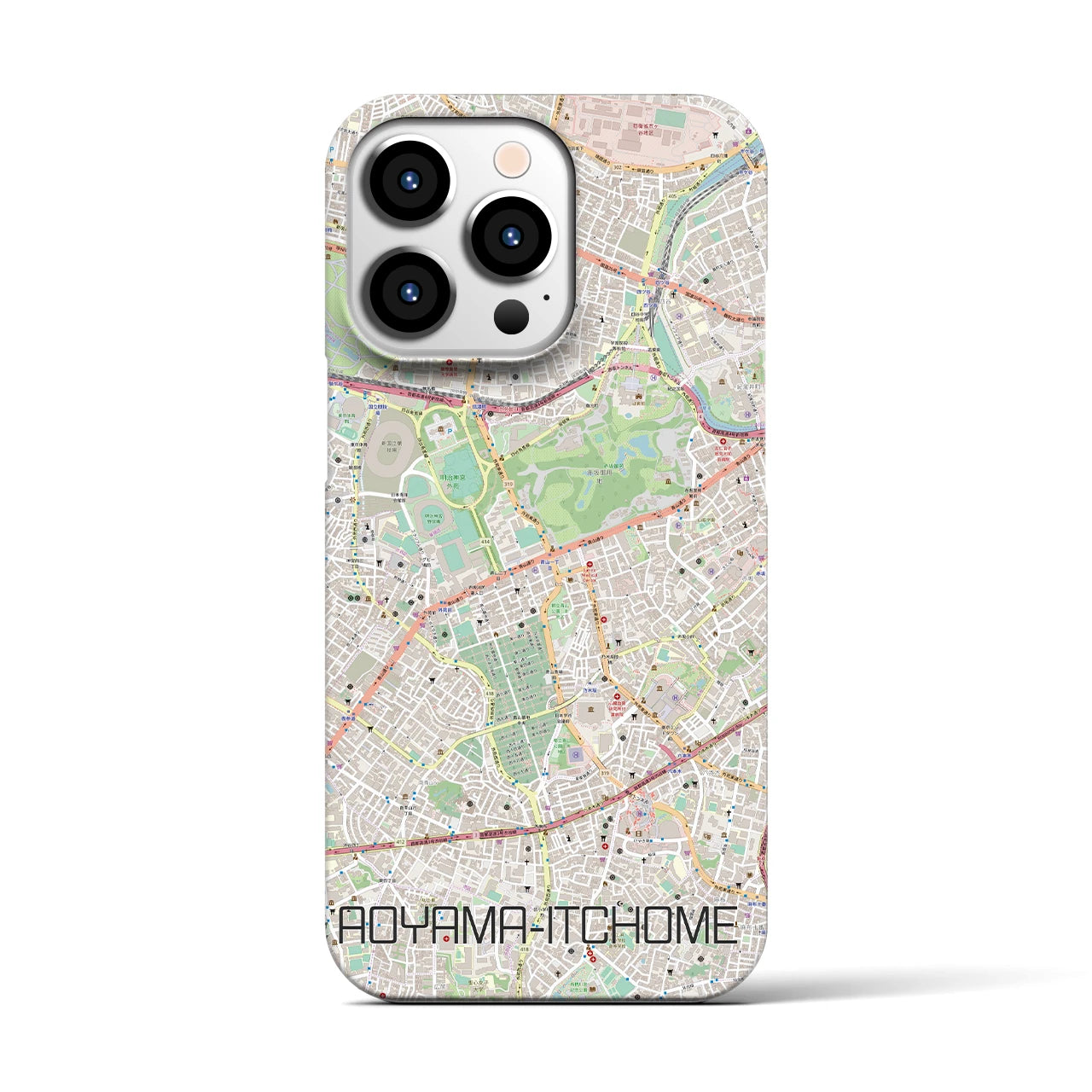 【青山一丁目】地図柄iPhoneケース（バックカバータイプ・ナチュラル）iPhone 13 Pro 用