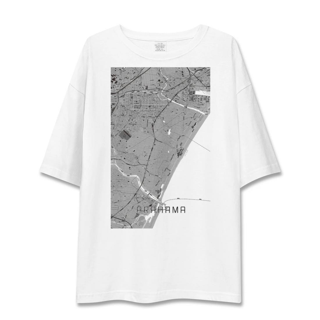 【荒浜（宮城県）】地図柄ビッグシルエットTシャツ