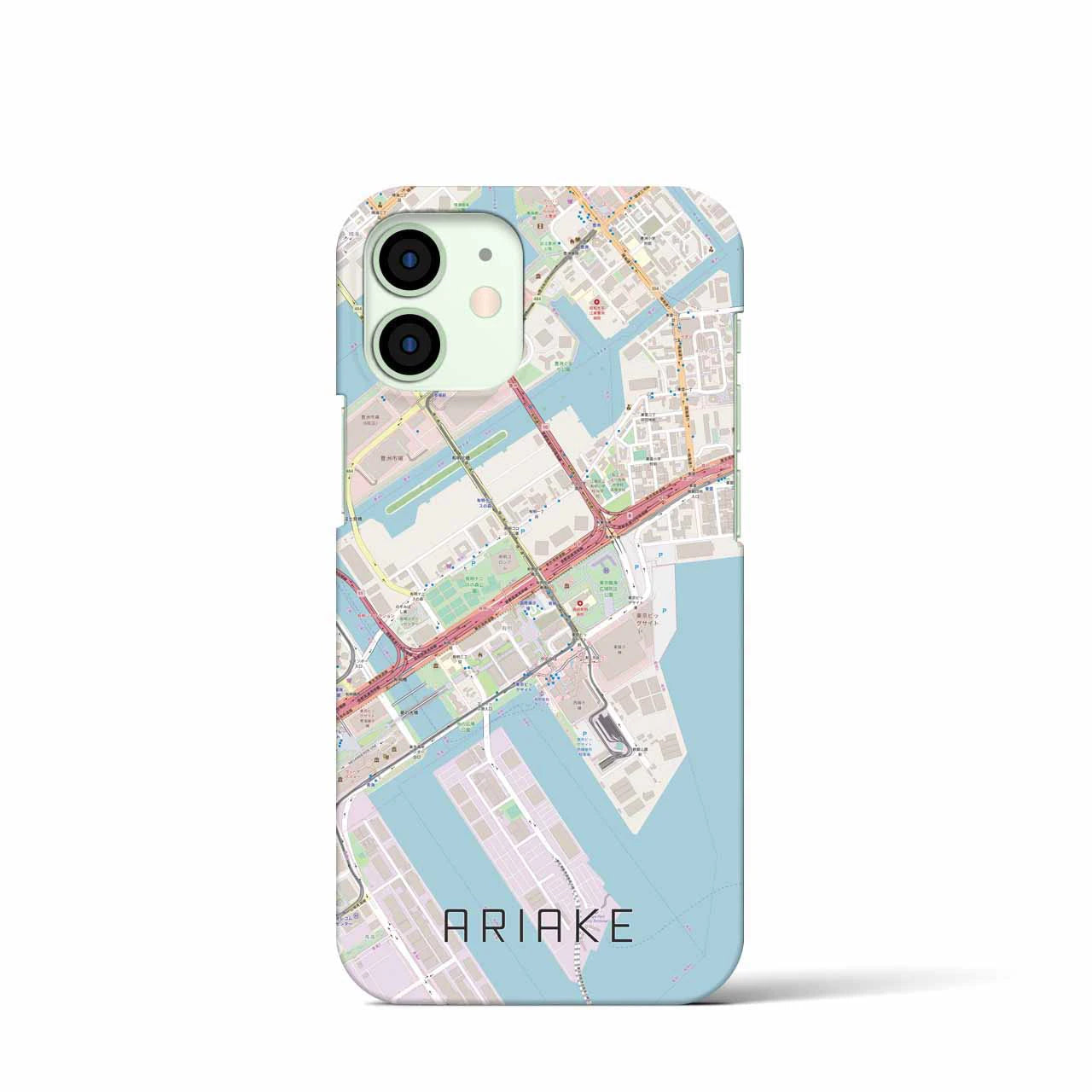 【有明】地図柄iPhoneケース（バックカバータイプ・ナチュラル）iPhone 12 mini 用