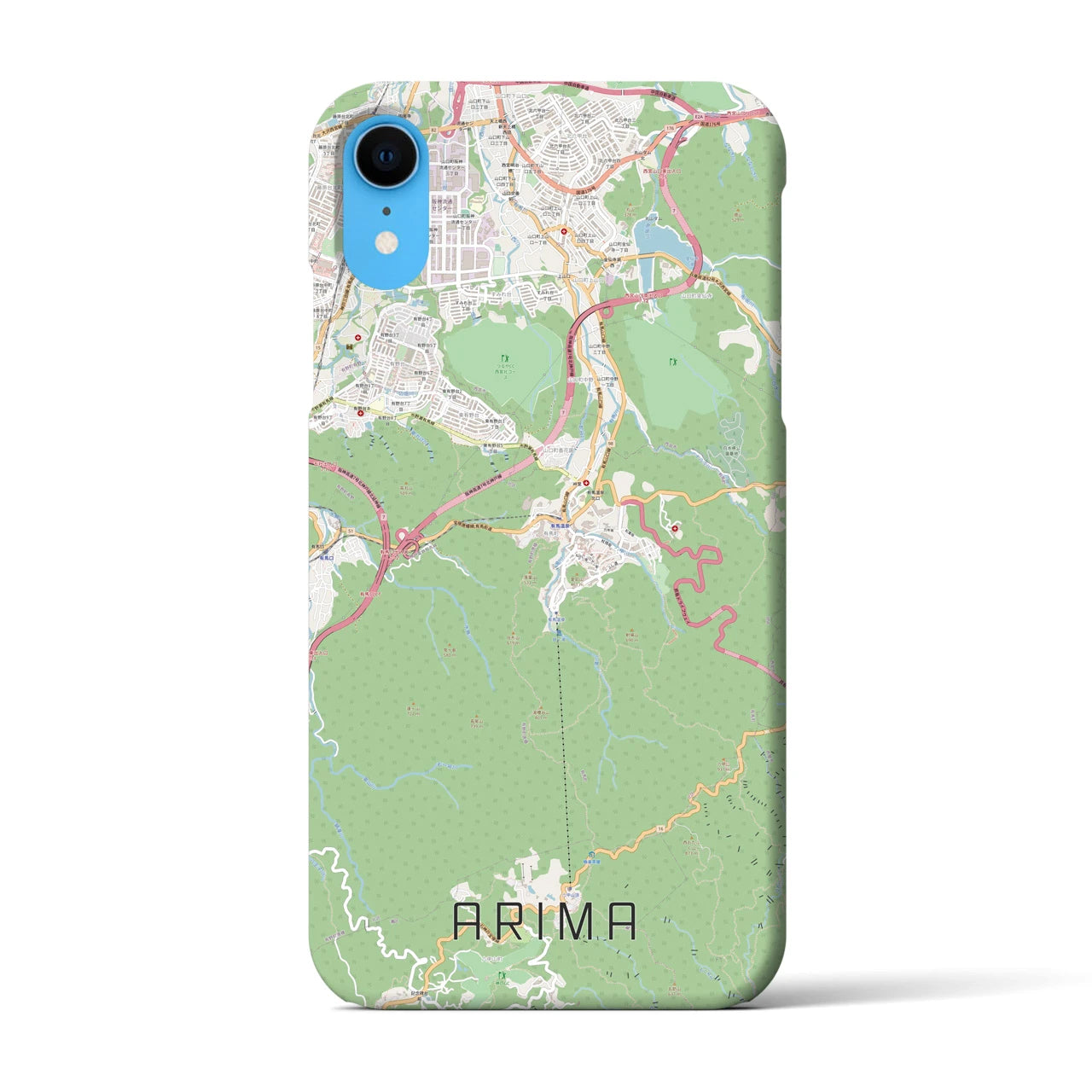 【有馬】地図柄iPhoneケース（バックカバータイプ・ナチュラル）iPhone XR 用