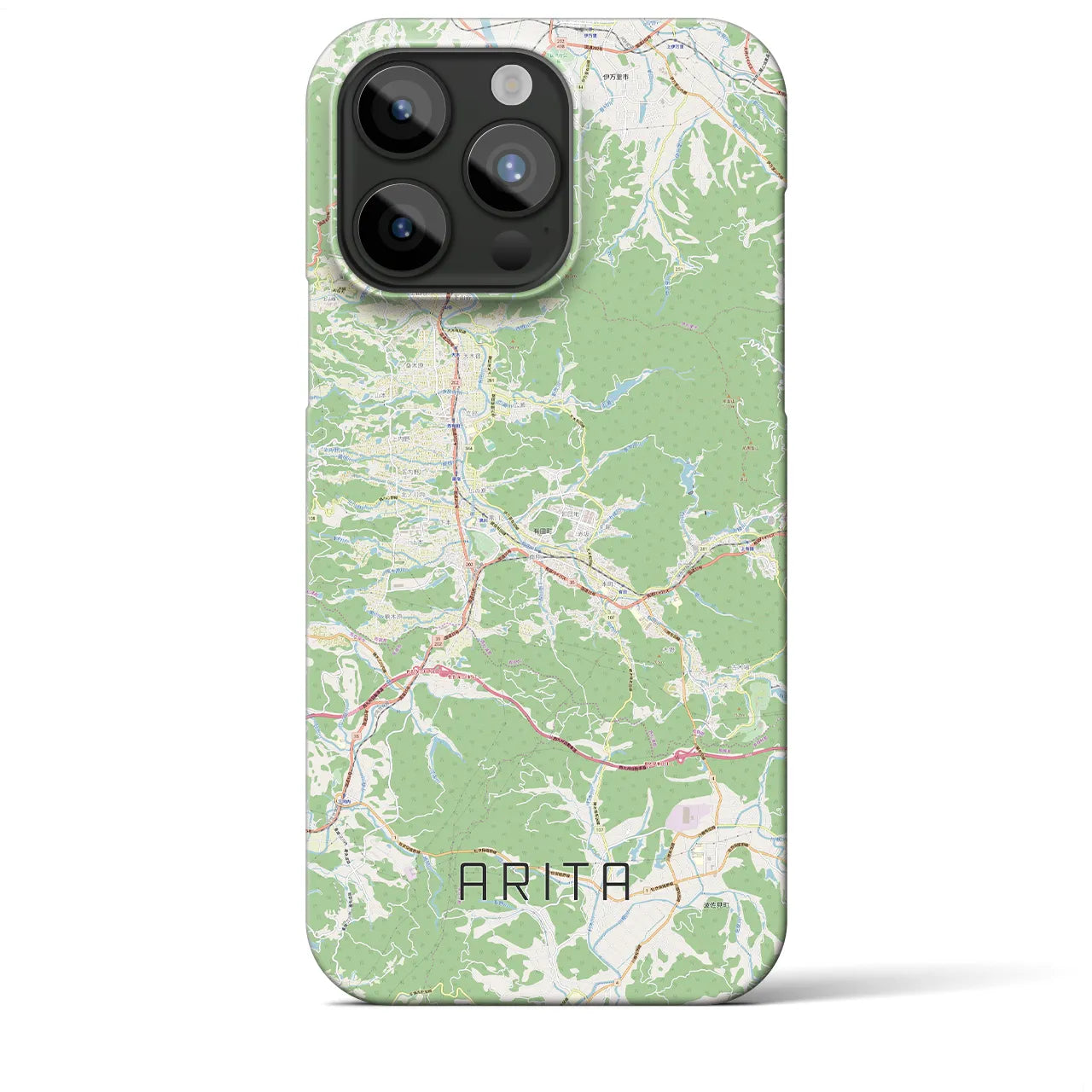 【有田】地図柄iPhoneケース（バックカバータイプ・ナチュラル）iPhone 15 Pro Max 用